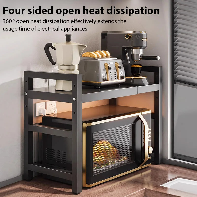 Adjustable Microwave Shelf – Space-Saving Kitchen Organizer