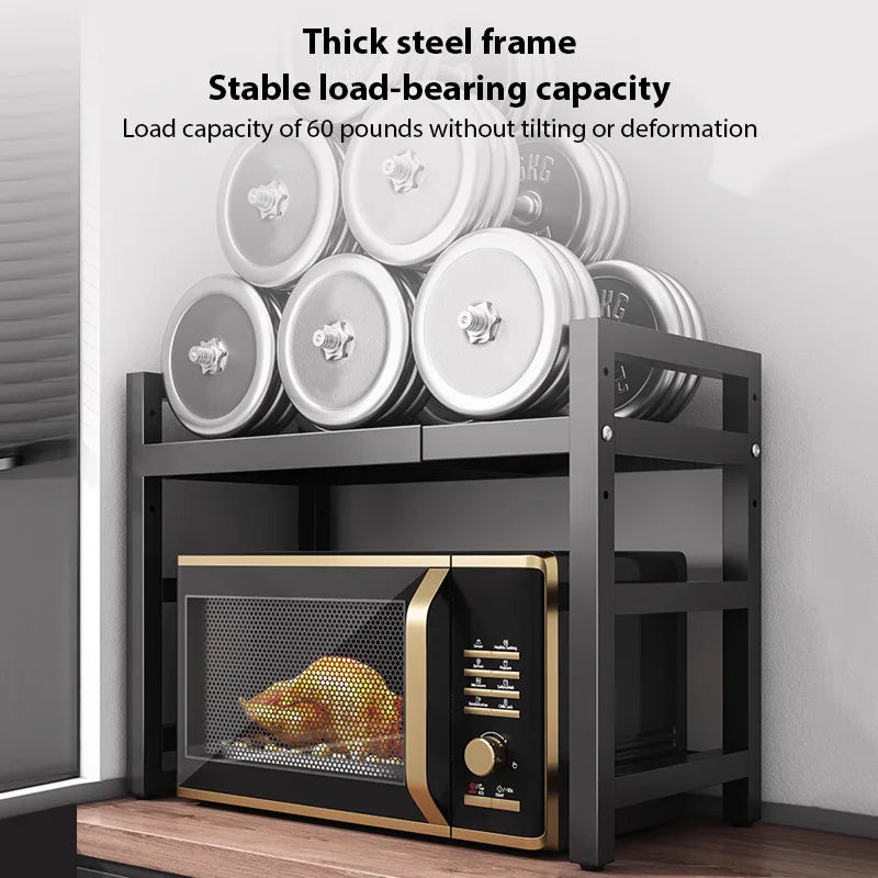 Adjustable Microwave Shelf – Space-Saving Kitchen Organizer