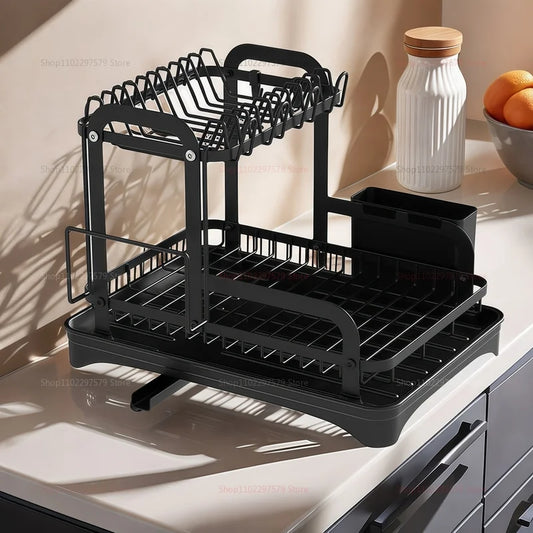 Multi-Tier Dish Drying Rack With Drainage System