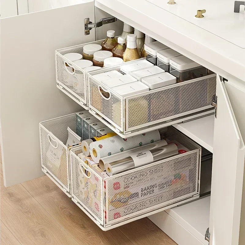 Space-Saving Sliding Organizer for Kitchen Essentials