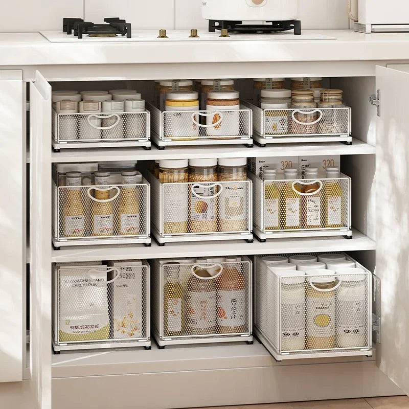 Space-Saving Sliding Organizer for Kitchen Essentials