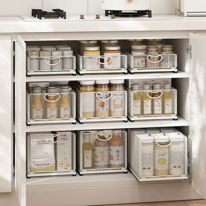 Space-Saving Sliding Organizer for Kitchen Essentials
