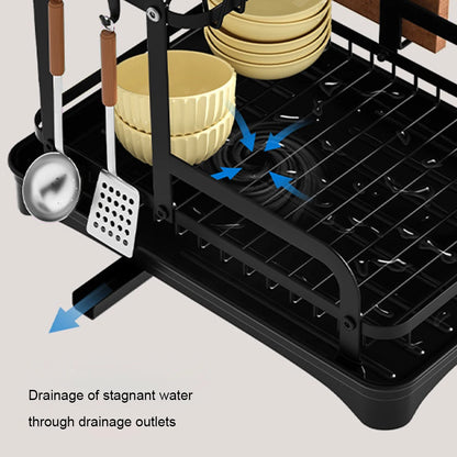 Multi-Tier Dish Drying Rack With Drainage System