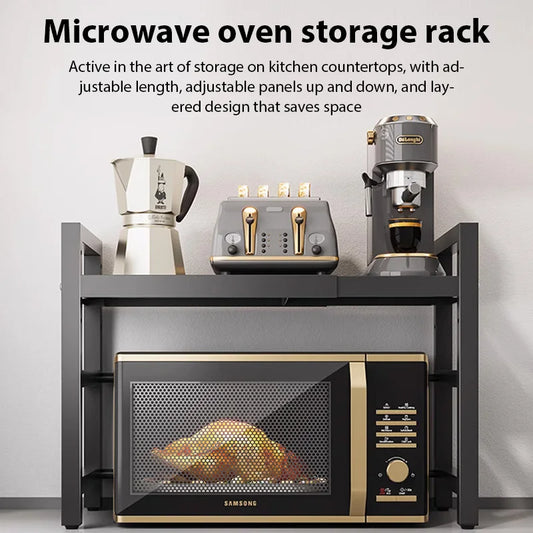Adjustable Microwave Shelf – Space-Saving Kitchen Organizer