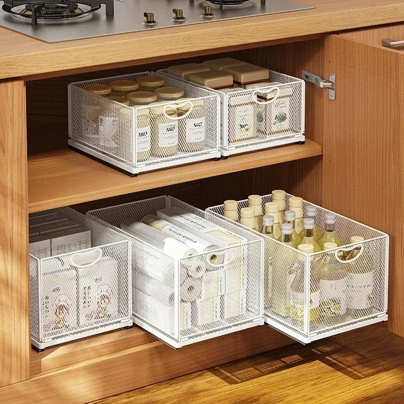 Space-Saving Sliding Organizer for Kitchen Essentials