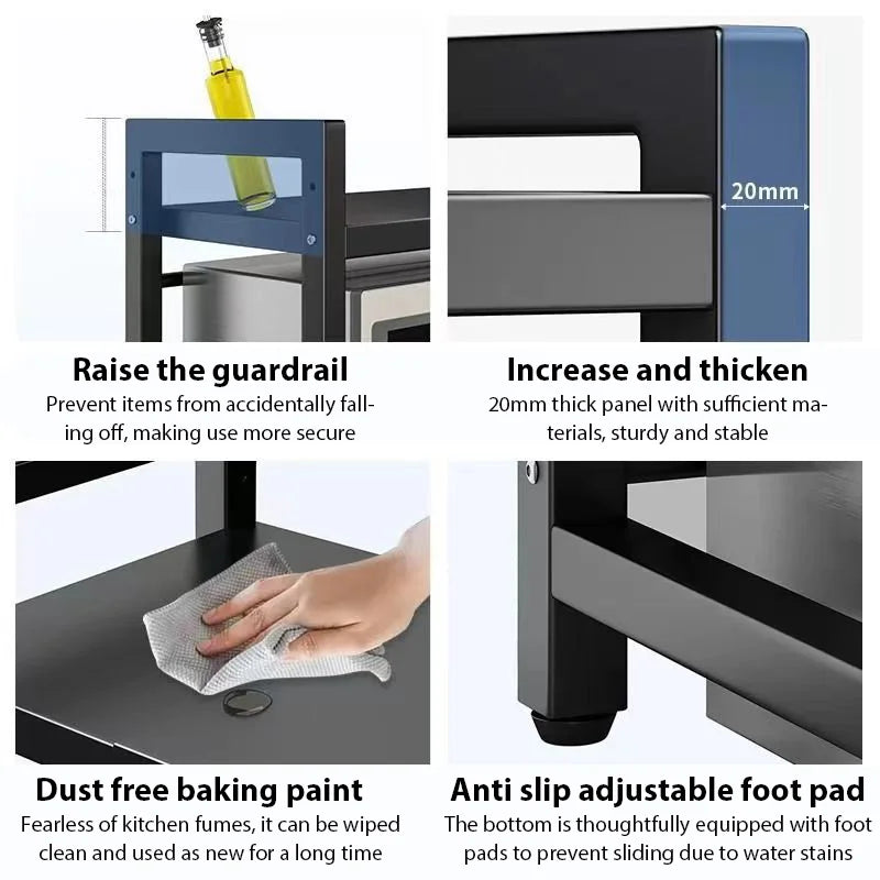 Adjustable Microwave Shelf – Space-Saving Kitchen Organizer